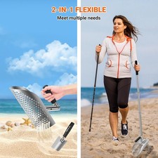 Long Handle Stainless Steel Metal Detecting Tool Sand Scoop with Shovel for Meta