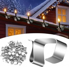 100 Pcs Lights Gutter Hook Clips for Hanging Outdoor Holiday Galvanized Lights R