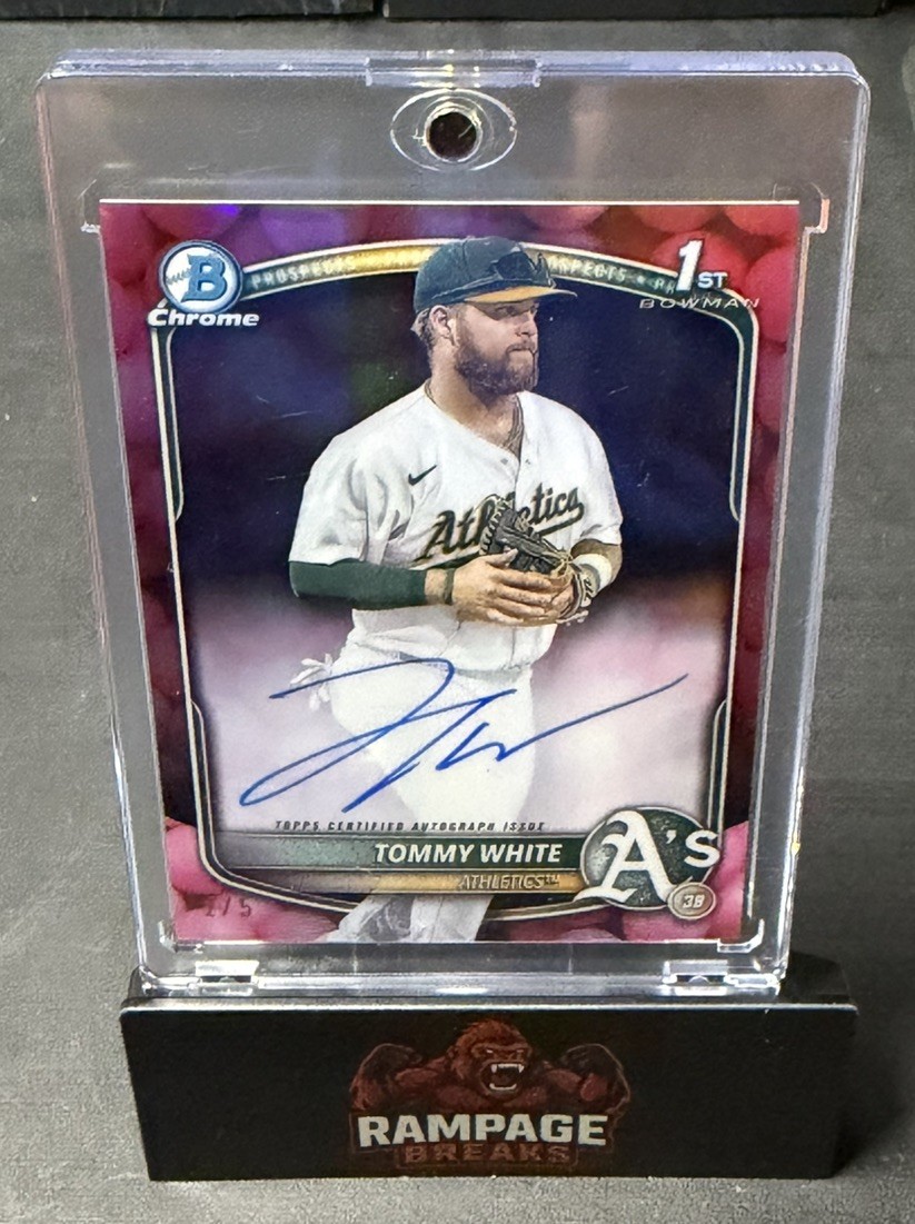 2025 Bowman Chrome Tommy White Auto Gum Ball Refractor 1st Prospect #/5