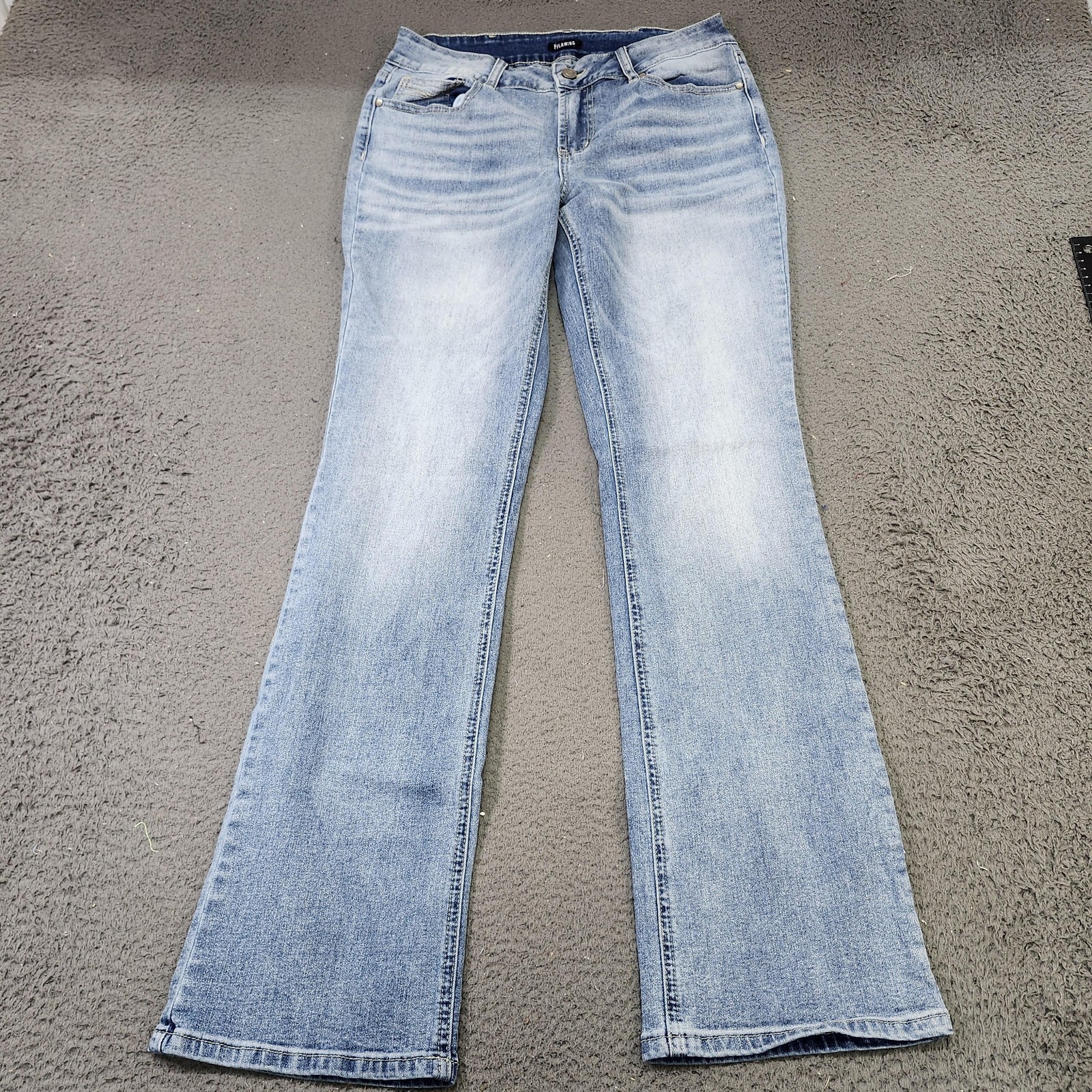 Maurices Jeans Womens 31 Blue Light Wash Mid Rise Bootcut Denim Pants Casual