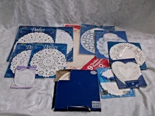 Assorted Lot Vtg PAPER French Lace Doilies 5 packs unopened over 200 total