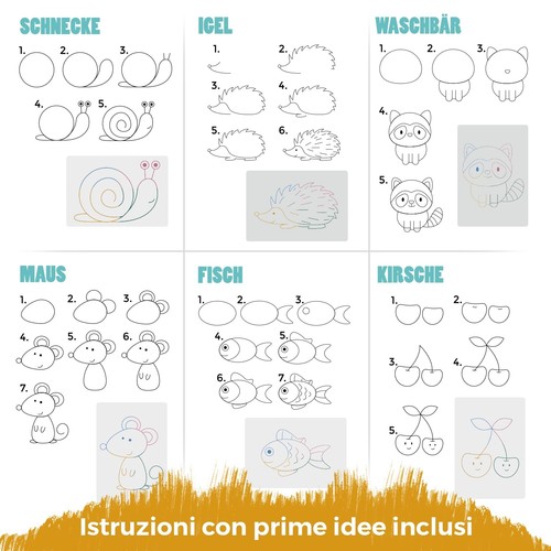 Lavagna Magnetica per Bambini 8,5 Pollici I Lavagnetta Cancellabile con 4 Zone - Foto 21 di 24