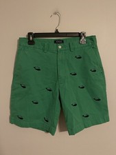 Polo Ralph Lauren Green Embroidered Whale Logos Preppy Chino Shorts - Men's 31