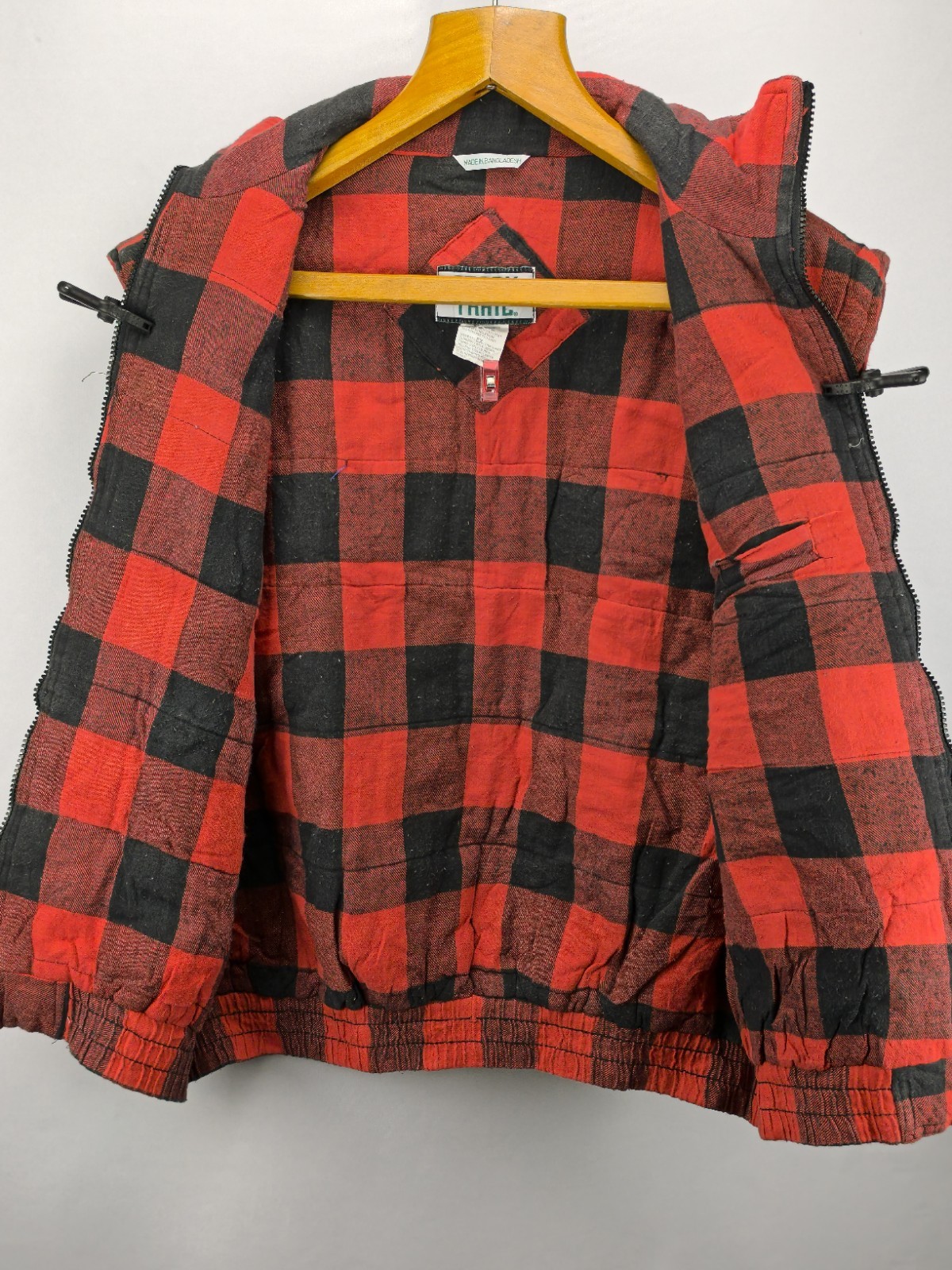 Ozark Trail Vest XL Mens Red Black Lumberjack Vintage Cotton Quilted Vest image 3