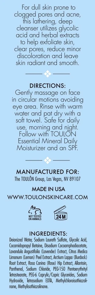 Limpiador facial con ácido glicólico: lavado facial Alpha Hydroxy con Aha, vitamina Foto 4 de 4