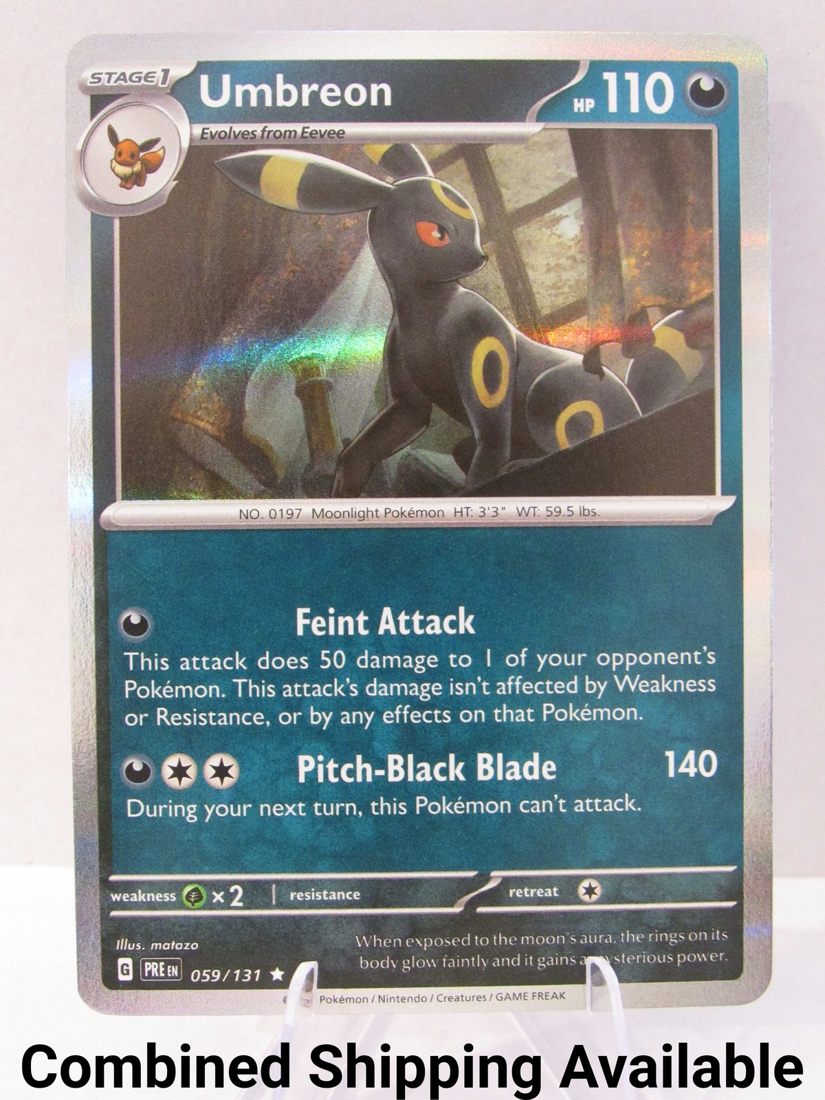 Umbreon 059/131 SV: Prismatic Evolutions NM Holo English 10596