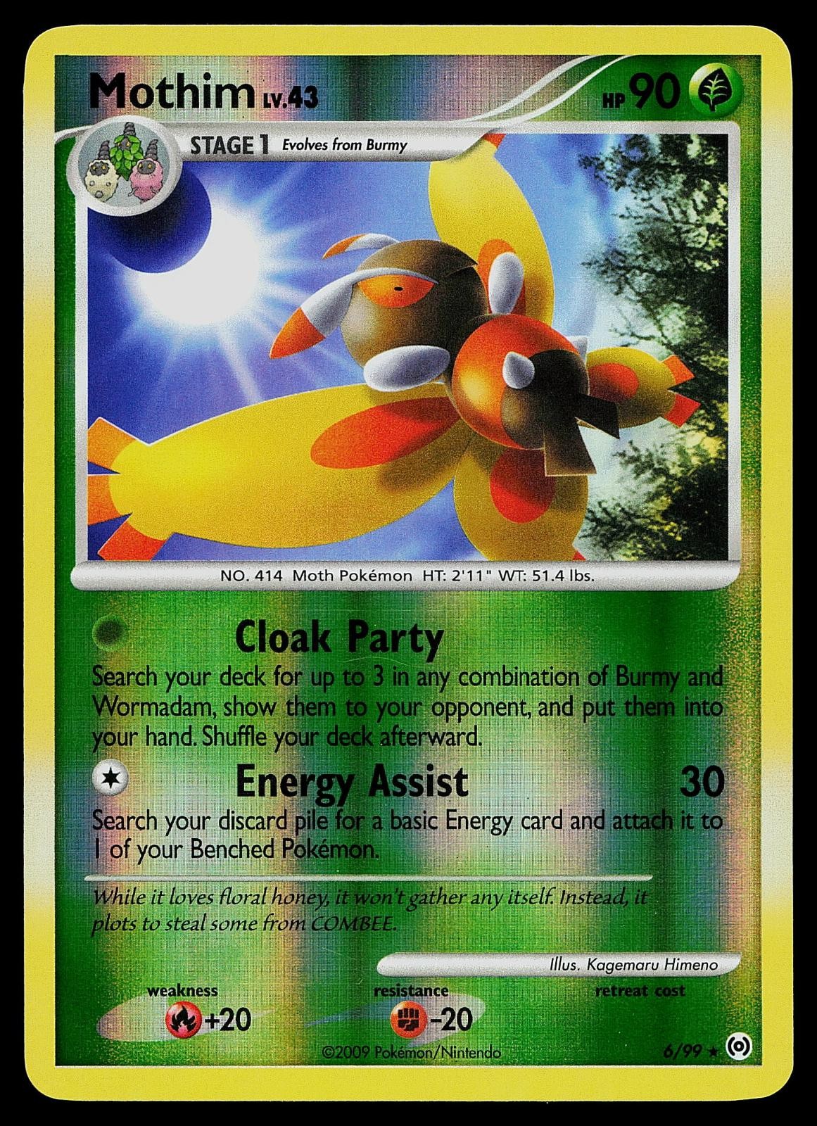 Pokemon Card - Mothim Arceus 6/99 Holo Reverse Holo Holo Rare
