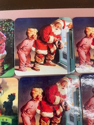 Coca-Cola branded Christmas coasters