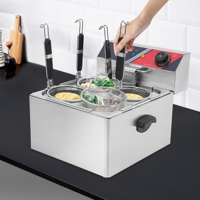 4-Basket Commercial Noodle Cooker 110V  1500W Countertop Electric Pasta Cooker