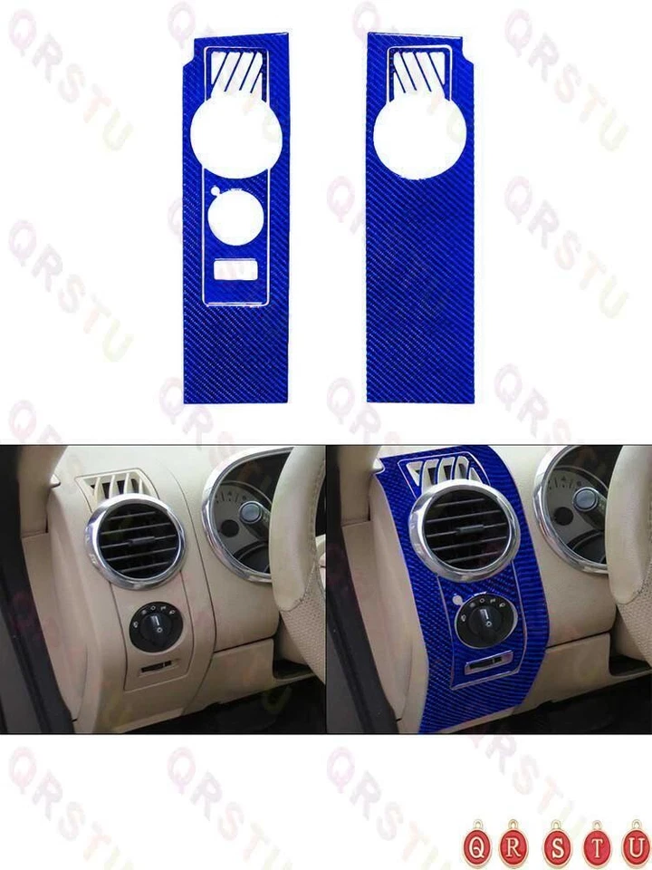 Juego completo de tapicería interior de fibra de carbono azul para Ford Explorer 2008-2010 Foto 4 de 4