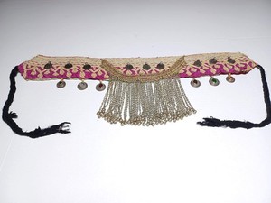 Kuchi Afghanistan Tribal Waist Belt  Pendants Coins Embroidered Belly Dance