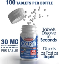RoboHBr Cough suppressant 30 mg of Dextromethorphan hbr antitussive- 100 Tablets