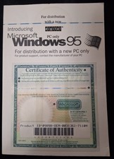 Microsoft WINDOWS 95 For Distribution With a New DIGITAL PC Only MANUAL and COA
