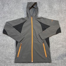 Columbia Jacket Youth 14/16 Gray Hooded Softshell Omni-Shield Windbreaker