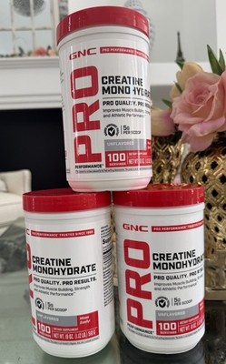 Set Of 3 GNC Pro Perfomance Creatine Monohydrate Dietary Supplement 100 Serving