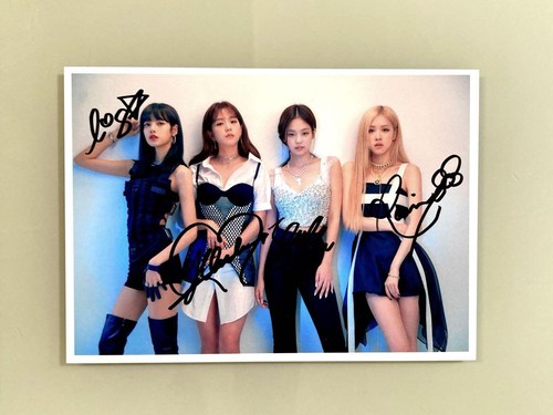 Blackpink Foto autografata formato 2L...Rosa nero... - Foto 4 di 5