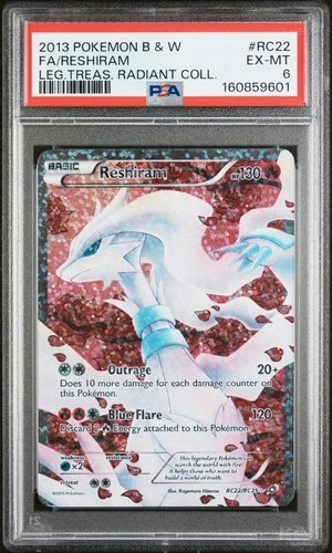 2013 Pokemon Black & White Legendary Treasures RC22 Reshiram PSA 6 160859601