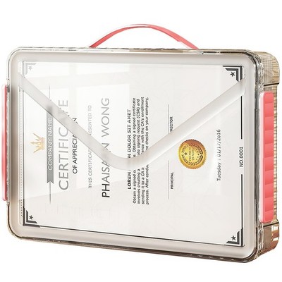Clear File Storage Box Portable Project Case with Handle Plastic Storage Cont...