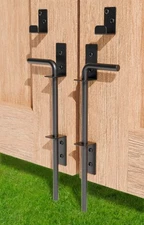 12" Heavy Duty Cane Bolt Gate Drop Rod Extra Thick Hardware Ground Latch for Woo