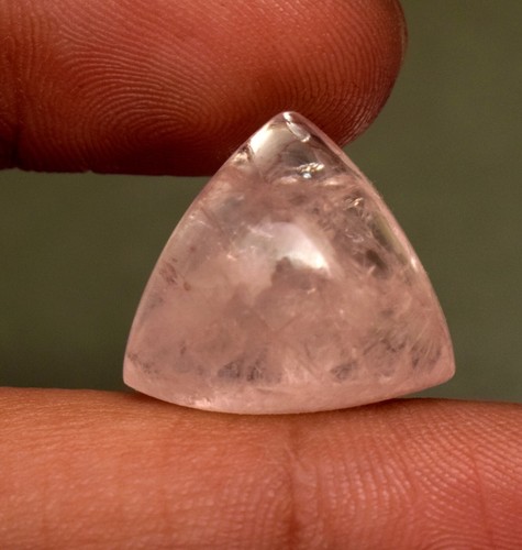 Piedra preciosa suelta cabujón de morganita natural 17,10 quilates forma de billón gema certificada - Imagen 2 de 5