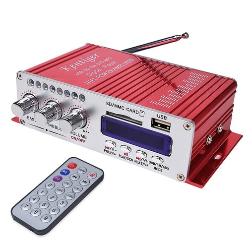 Blau/ROT Mini Hi-Fi Stereo Audio Verstärker Amplifier Amp Mp3 iPod Auto Boat - Bild 2 von 12