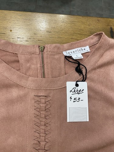 Love Richie L Dress NWT! Polyester-suede like Feel Dusty Rose - Picture 3 of 11