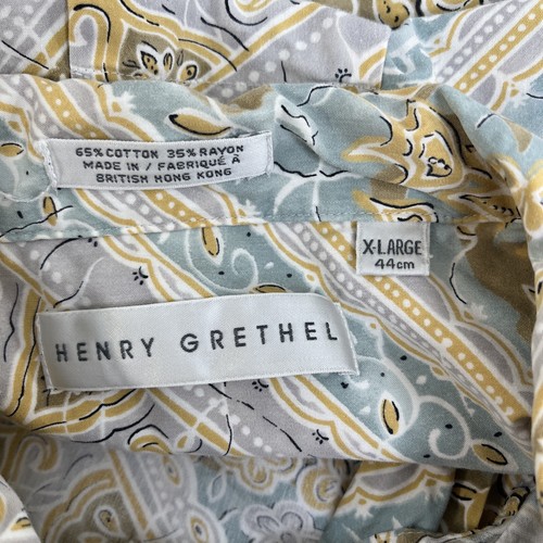 Henry Grethel Mens Shirt Size XL Multicolor Paisley Floral Retro Cotton Vintage - Picture 3 of 5