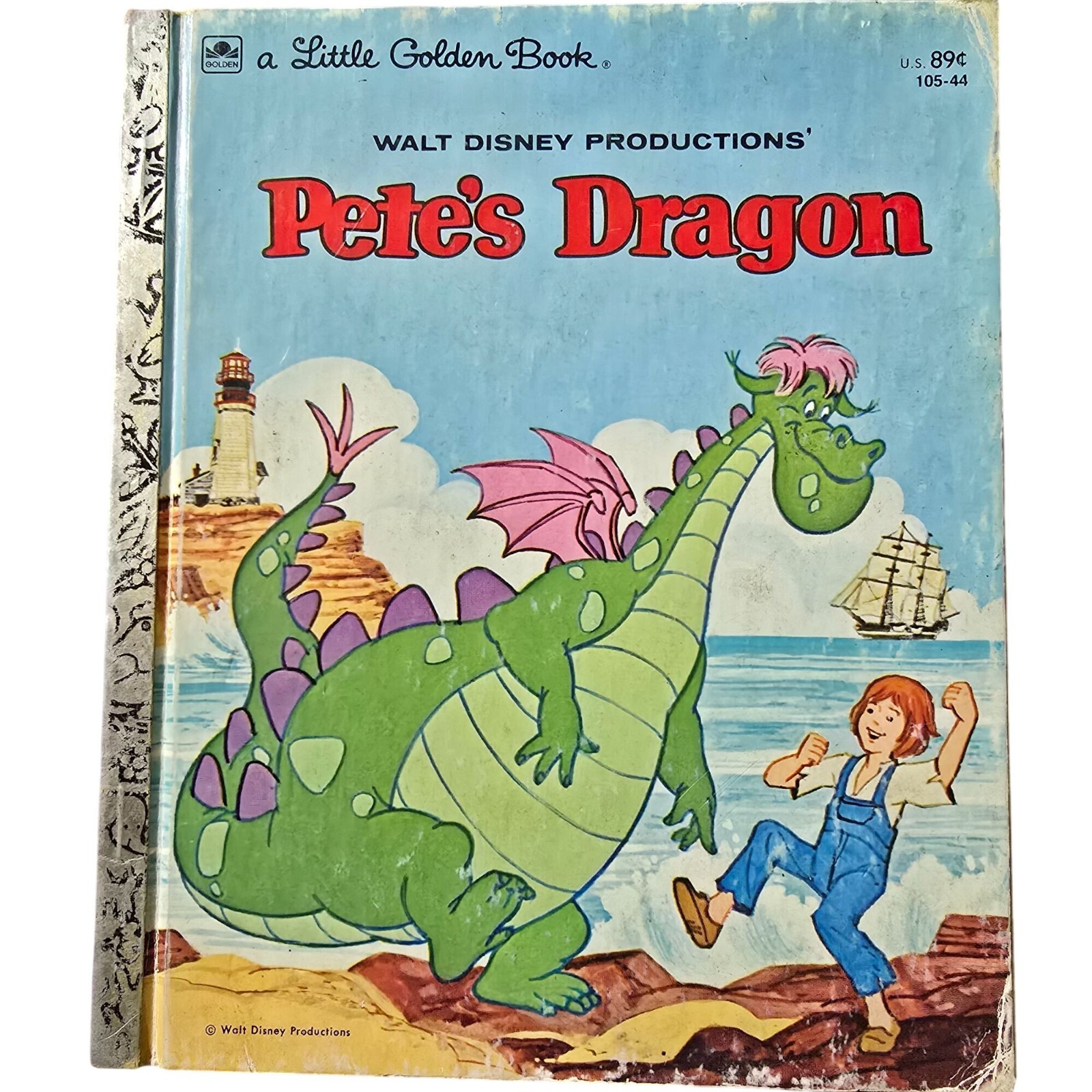 VTG Walt Disney Productions' Pete's Dragon Little Golden Book 10th Edition 1977