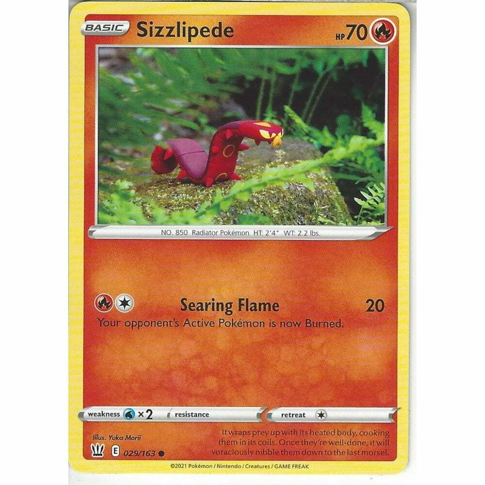 Pokémon Sizzlipede 029/163 | 1 CARD + FREE PROTECTOR P10 | eBay