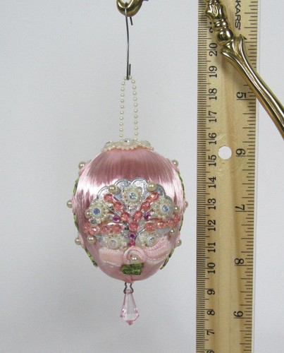 VTG JUNE ZIMONICK BEADED JEWELLED SWAROVSKI CRYSTAL CHRISTMS ORNAMENT FLOWERS - Picture 2 of 12