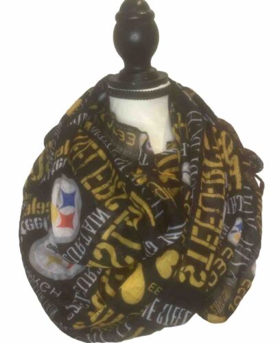 Pittsburgh Steelers NFL Mujer Bufanda Transparente Infinito 36” X 28” Usada en Excelente Condición - Imagen 1 de 3