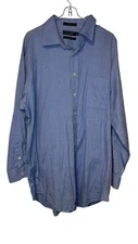 Daniel Cremieux Men Shirt Richard Long Sleeve Button Up Pocket Cotton Blue 17/33