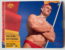 AUSTRALIAN: 2007 YEAR OF THE SURF LIFESAVER SIX COIN UNC SET #M3669