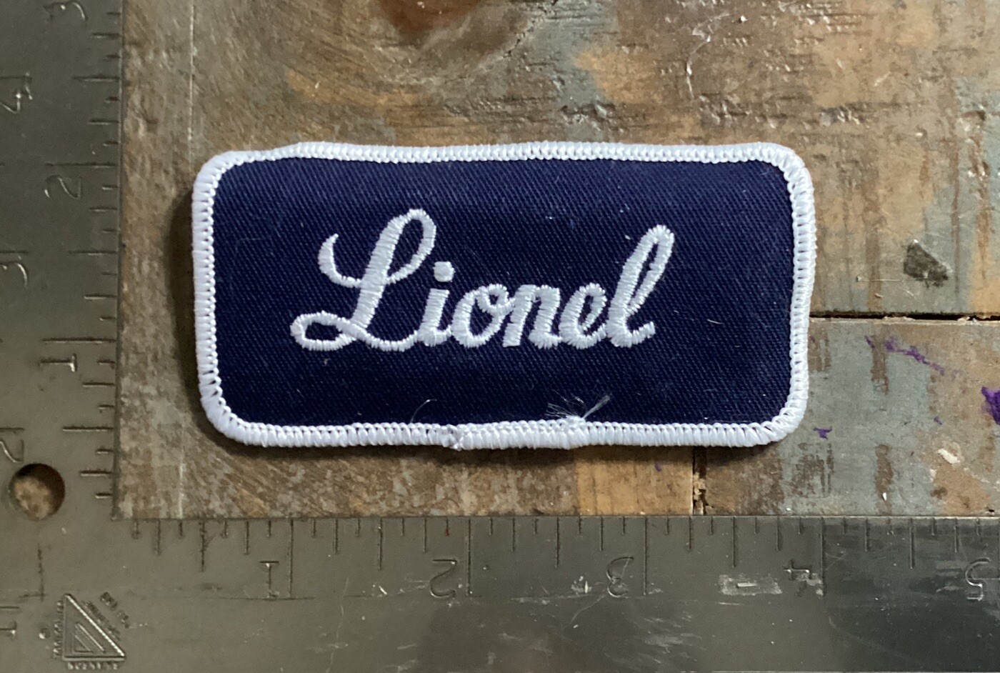 Vintage LIONEL Embroidered Iron-On Name Tag Patch for Work Shirts & Uniforms
