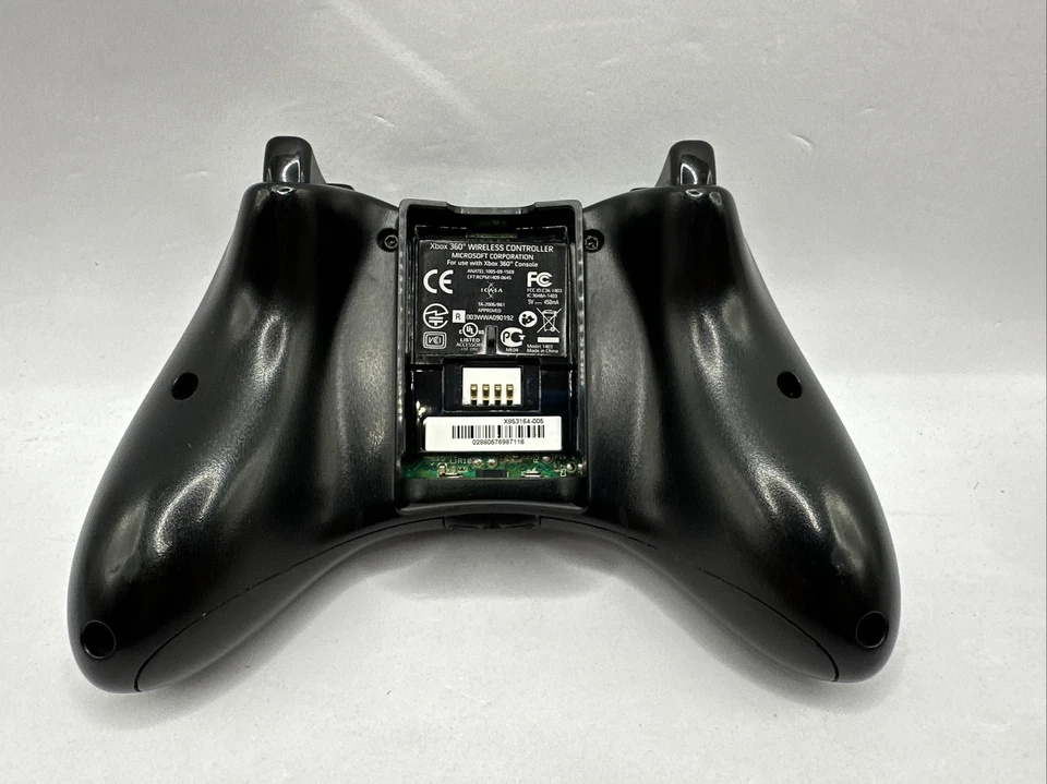 Controlador inalámbrico Microsoft Xbox 360 negro/negro - OEM 1403 con bate recargable Foto 4 de 4