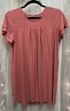 Women's Dress by Studio 1886 1X Flutter short sleeve Summer Mid length Salmon