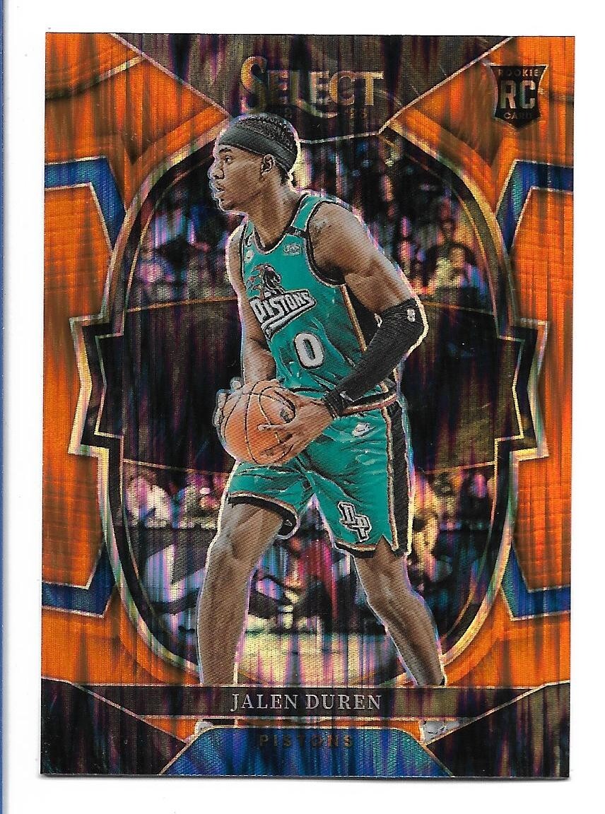 Jalen Duren 2022-23 Select Orange Flash Prizm Rookie #98 Detroit Pistons RC