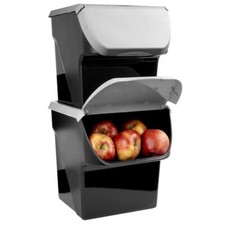 Vorratsbehälter Kartoffelbehälter  Gemüsebehälter, Aufbewahrung 13L 2er-Set grau