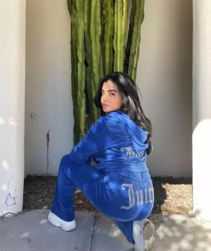 Women Y2K Juicy Logo Couture Tracksuit 2-piece Set Sport Suit Velvet Jogging New - 第 7/15 張圖片