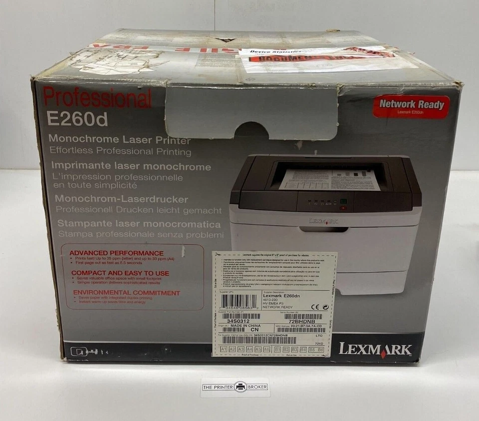 Lexmark E260d Pro A4 Mono Laser Printer 34S0312 - Image 3 of 4