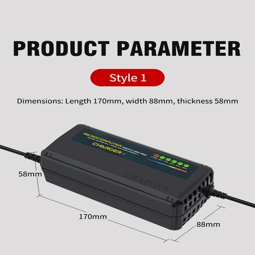 Cargador de batería inteligente para bicicleta eléctrica 48/60/72V 20AH para batería de plomo líquido GEL AGM - Imagen 10 de 27