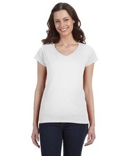 Gildan Ladies SoftStyle Fitted V-Neck Stylish T Shirt Casual Plain T-Shirt G64VL