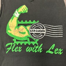 Vintage 1980s Signed Flex With Lex Luger NWA Shirt Cut Sleeves & Collar WWF WCW