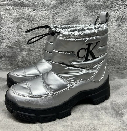 Calvin Klein Women's Silver Boot Size 8 - Picture 2 of 12
