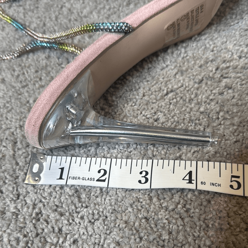 Pink Chase & Chloe Gia Rhinestone Strappy Open Toe Stiletto High Heel Size 9 NEW - Picture 8 of 11