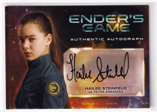 Cryptozoic 2014 Ender's Game Autograph Card A3 Hailee Steinfeld - Petra Arkanian