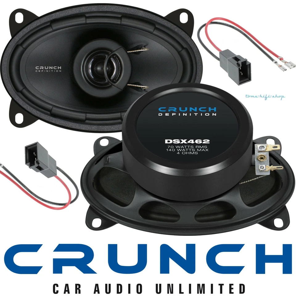 Crunch DSX-462 Lautsprecher-Set für VW Golf 2 Polo 86c 6N hinten Boxen oval 4x6"