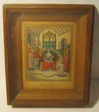 1845 Illuminated Illustrations of Froissart CORONATION of EDWARD III 1326 Framed
