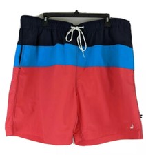 Nautica Men Swim Trunks 2XL Quick Dry Melonberry NWT