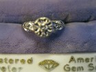 Antique Art Deco Original 1920's 14k W Gold Diamond Engagement Ring Signed CR — photo 2
